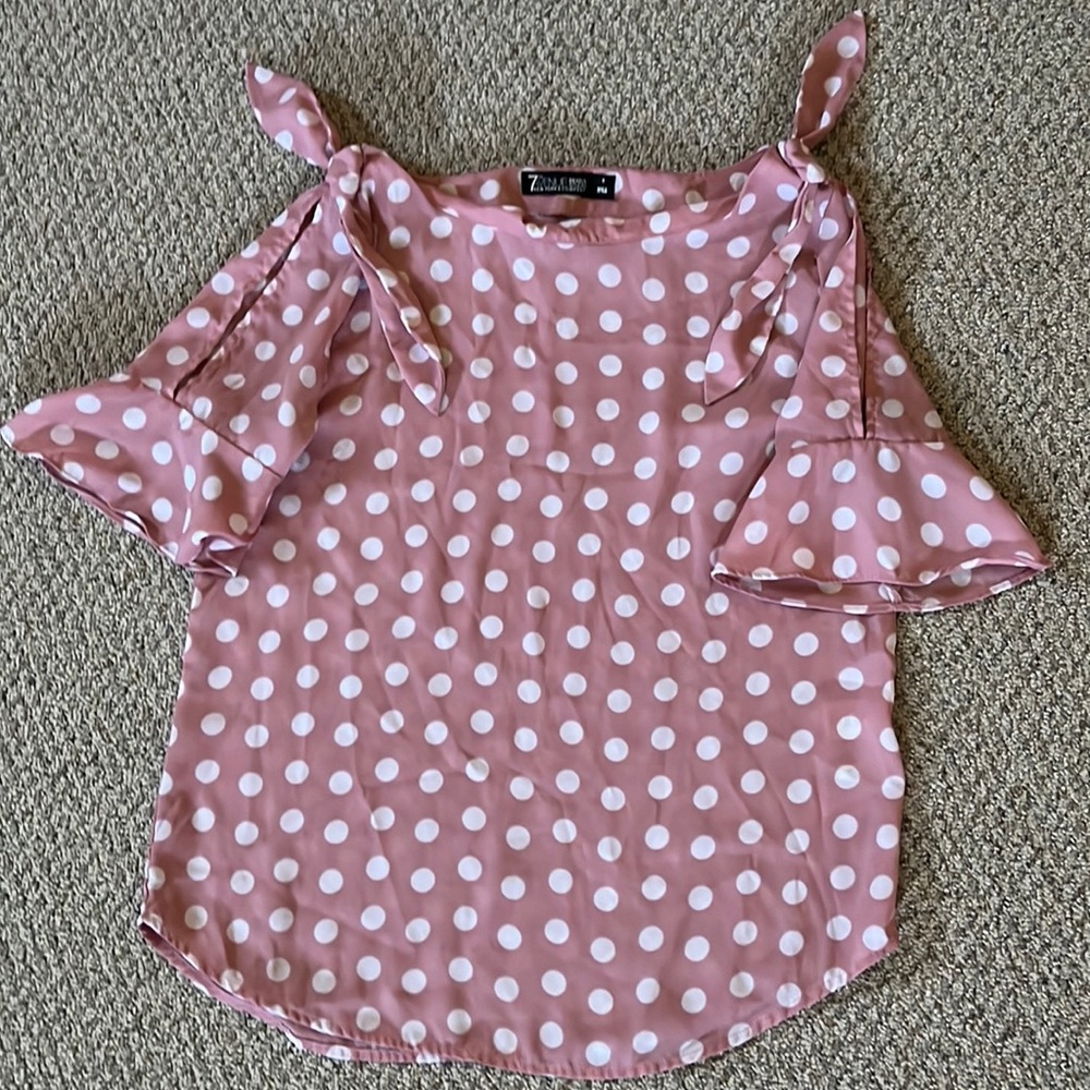 Tie-shoulder blouse